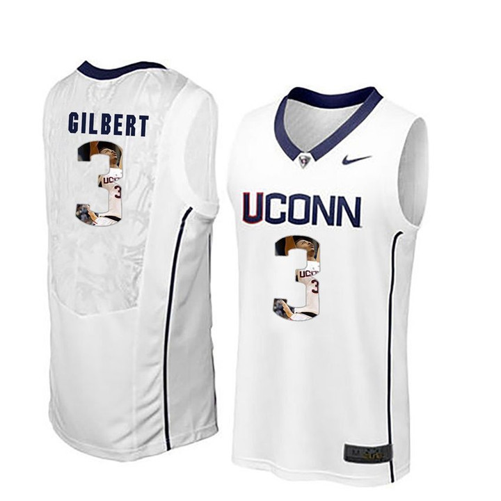 Male Uconn Huskies White Alterique Gilbert College Basketball Portrait Jersey