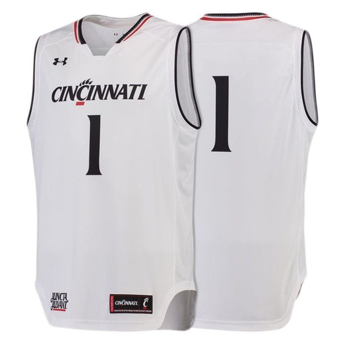 Male Cincinnati Bearcats #1 White Jersey