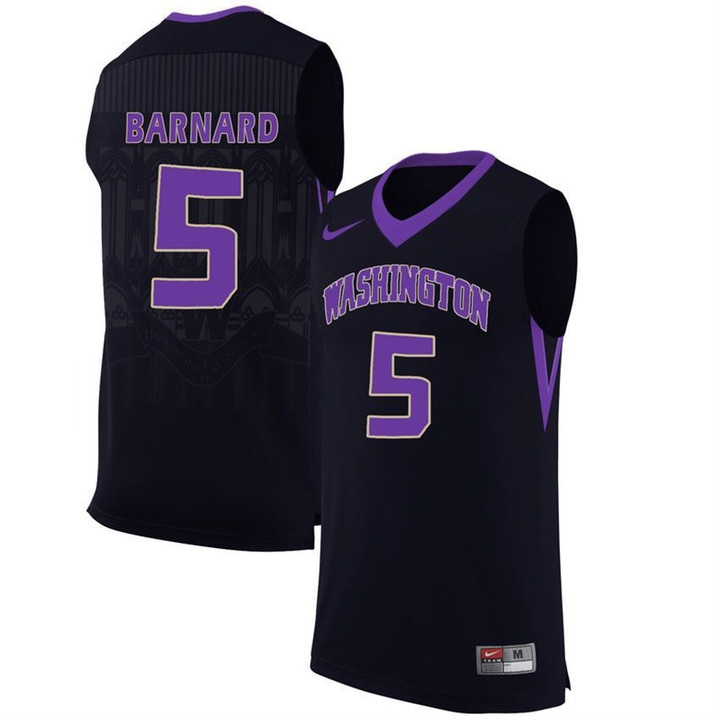 Washington Huskies Black Quin Barnard NCAA Basketball Jersey
