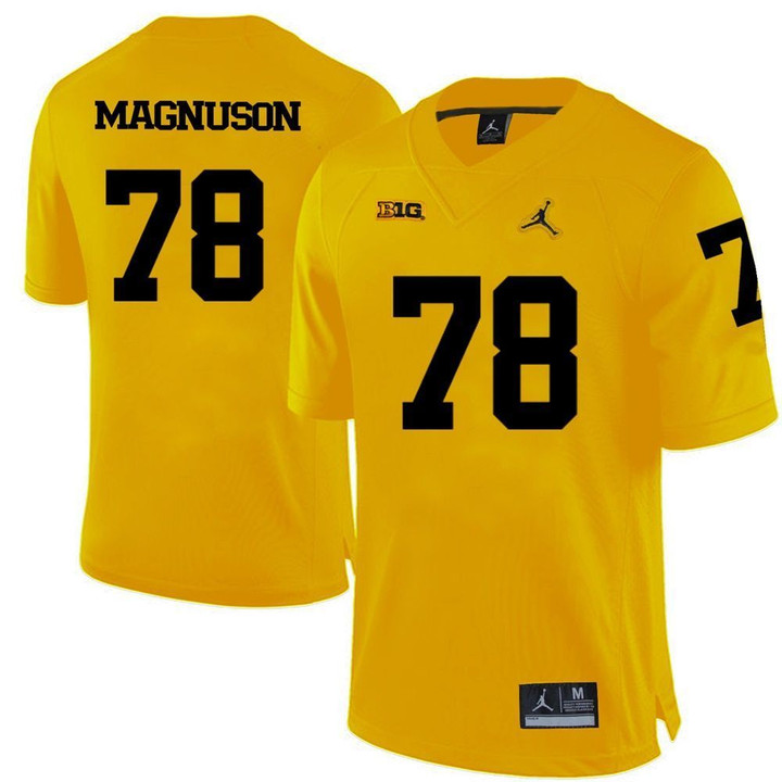 Michigan Wolverines Yellow Erik Magnuson Football Jersey