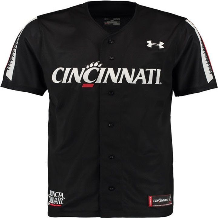 Male Cincinnati Bearcats Black NCAA Baseball Jersey , Baseball Uniform
