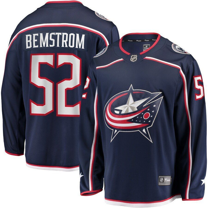 Emil Bemstrom Columbus Blue Jackets Wairaiders Home Breakaway Player Jersey - Navy , NHL Jersey, Hockey Jerseys