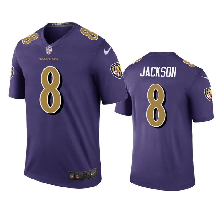 Baltimore Ravens Lamar Jackson Purple Color Rush Legend Jersey - Youth