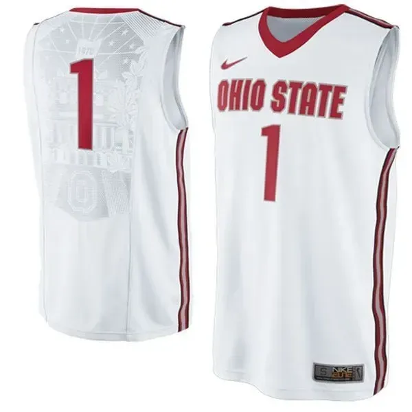 Ohio State Buckeyes #1 White Basketball Jersey , NCAA jerseys