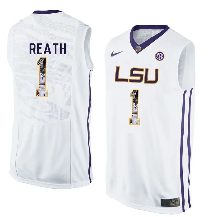 Male LSU Tigers White Duop Reath College Basketball Jersey , NCAA jerseys