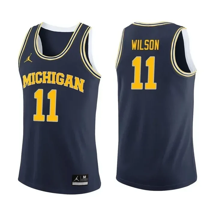 Michigan Wolverines Navy Luke Wilson Basketball Jersey , NCAA jerseys