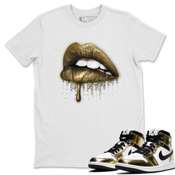 Air Jordan 1 Mid SE Metallic Gold Sneaker Shirts And Sneaker