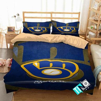 MLB milwaukee brewers 2 Logo 3D Personalized Customized Bedding Sets Duvet Cover Bedroom Set Bedset Bedlinen