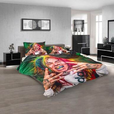 Famous Rapper 6ix9ine V 3D Customized Personalized Bedding Sets Bedding Sets