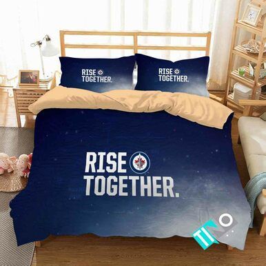 NHL Winnipeg Jets 3 Logo 3D Personalized Customized Bedding Sets Duvet Cover Bedroom Set Bedset Bedlinen N