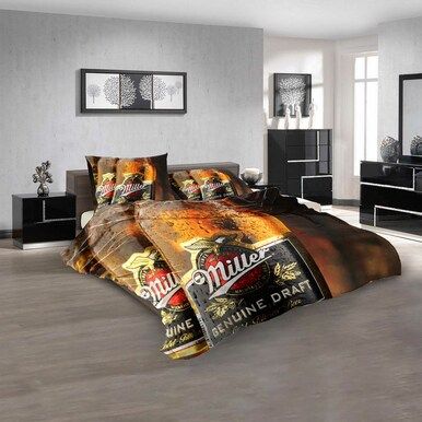 Beer Brand Miller Genuine Draft 2V 3D Customized Personalized  Bedding Sets