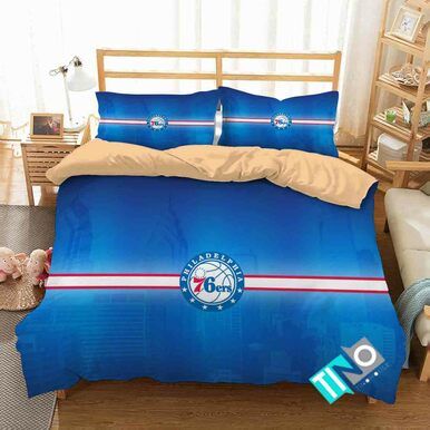 NBA Philadelphia 76ers 1 Logo 3D Personalized Customized Bedding Sets Duvet Cover Bedroom Set Bedset Bedlinen N