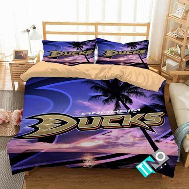 NHL Anaheim Ducks 3 Logo 3D Personalized Customized Bedding Sets Duvet Cover Bedroom Set Bedset Bedlinen V