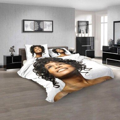 Musical Artists &#x27;80s Whitney Houston 1D 3D Customized Personalized  Bedding Sets