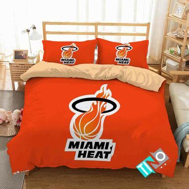 NBA Miami Heat 3 Logo 3D Personalized Customized Bedding Sets Duvet Cover Bedroom Set Bedset Bedlinen N