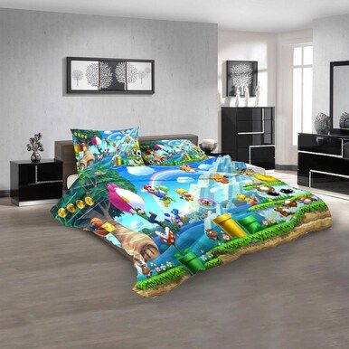 Cartoon Movies Super Mario World N 3D Customized Personalized  Bedding Sets