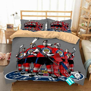NHL Florida Panthers4 Logo 3D Personalized Customized Bedding Sets Duvet Cover Bedroom Set Bedset Bedlinen N
