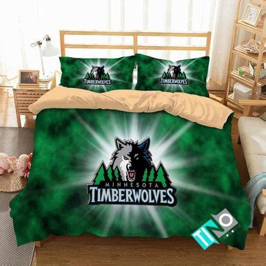 NBA Minnesota Timberwolves4 Logo 3D Personalized Customized Bedding Sets Duvet Cover Bedroom Set Bedset Bedlinen N