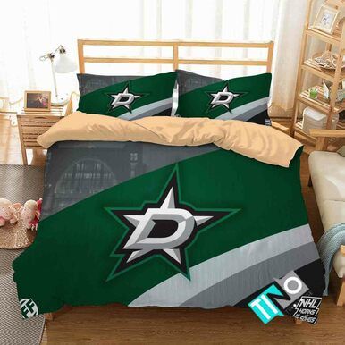 NHL Dallas Stars 3 Logo 3D Personalized Customized Bedding Sets Duvet Cover Bedroom Set Bedset Bedlinen N