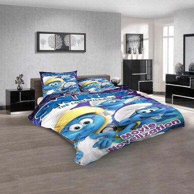 Cartoon Movies The Smurfs D 3D Customized Personalized  Bedding Sets