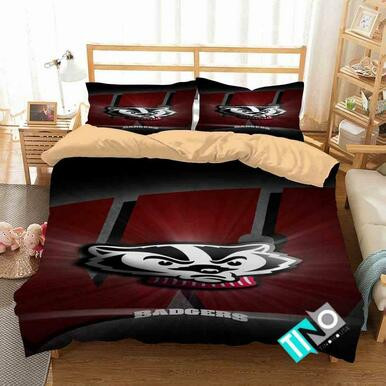 NCAA Wisconsin Badgers 1 Logo D 3D Personalized Customized Bedding Sets Duvet Cover Bedroom Set Bedset Bedlinen