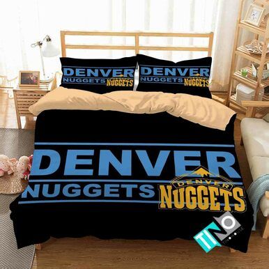 NBA Denver Nuggets 2 Logo 3D Personalized Customized Bedding Sets Duvet Cover Bedroom Set Bedset Bedlinen N