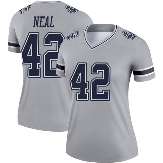 Keanu Neal Dallas Cowboys Legend Gray Inverted Jersey - Women's