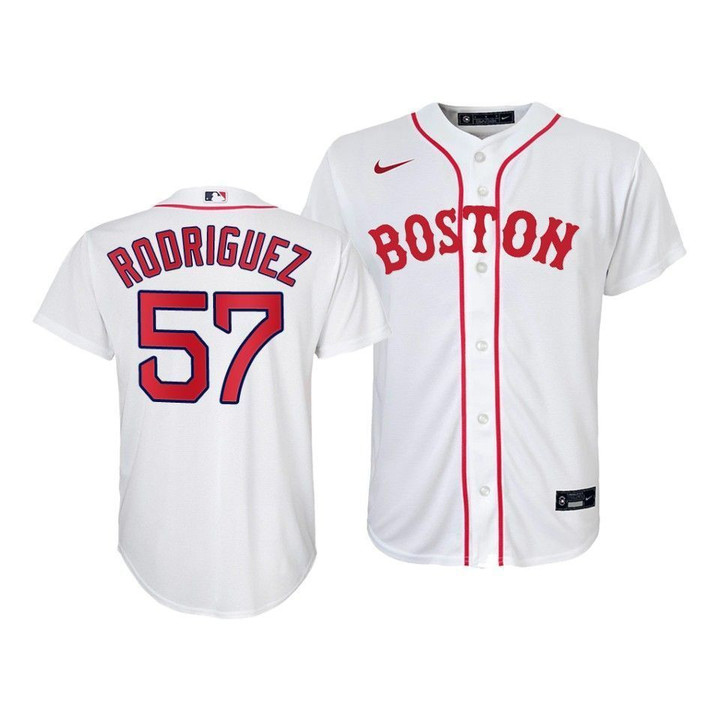 Boston Red Sox Eduardo Rodriguez #57 2021 Patriots' Day Replica YouthWhite Jersey