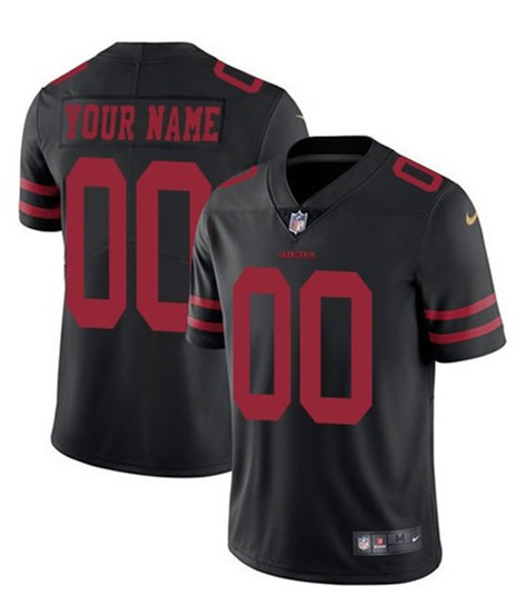 Men's Customized Men's 49ers Black Vapor Untouchable Limited Stitched NFL Jersey
