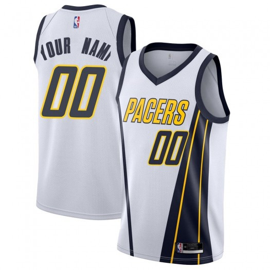 Youth Custom Indiana Pacers Swingman White 2018/19 Jersey - Earned Edition