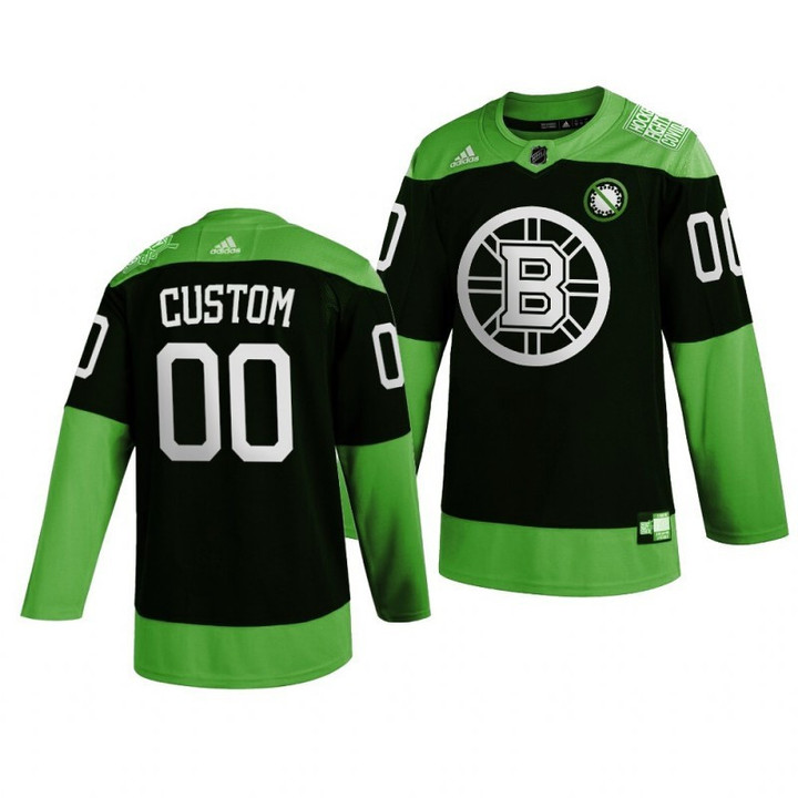 Men's Boston Bruins Hockey Fight nCoV Custom Green Jersey