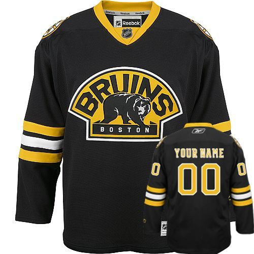 Youth's Custom Black Boston Bruins Jersey