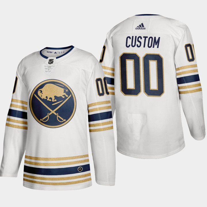 Buffalo Sabres #00 Custom White 50th Anniversary Third  Jersey - Youth
