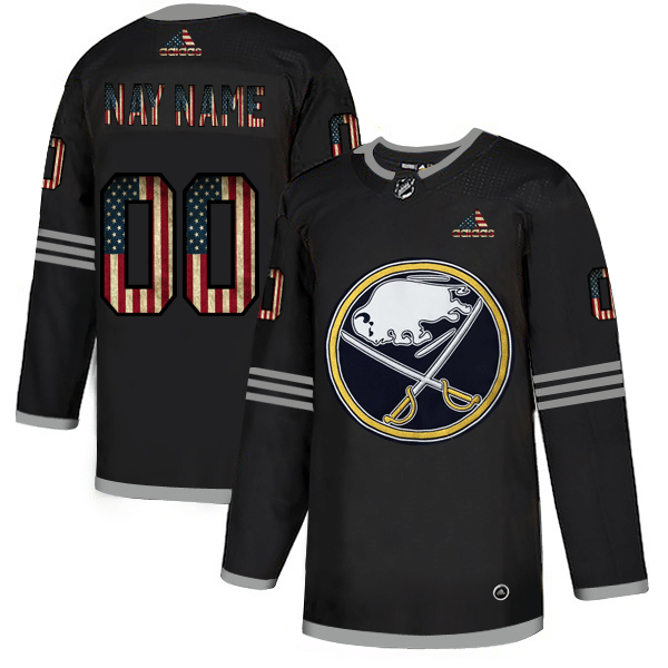 Men's Custom NHL Buffalo Sabres Custom Black USA Flag Limited NHL Jersey
