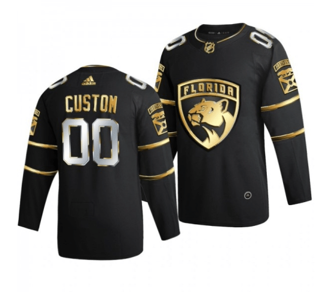 Men's Custom Florida Panthers Jersey, Florida Panthers Custom Black 2021 Golden Edition Limited Jersey