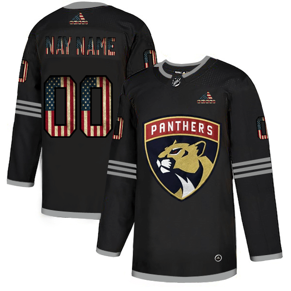 Men's Custom Florida Panthers Jersey, Custom NHL Florida Panthers Custom Black USA Flag Limited NHL Jersey