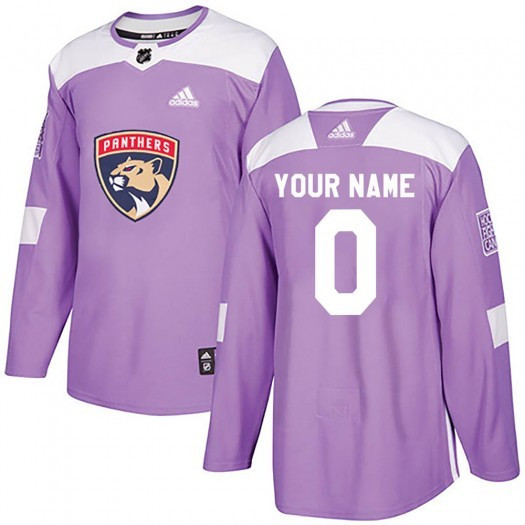 Custom Florida Panthers Jersey, Youth Florida Panthers Customized Purple Fights Cancer Practice Jersey