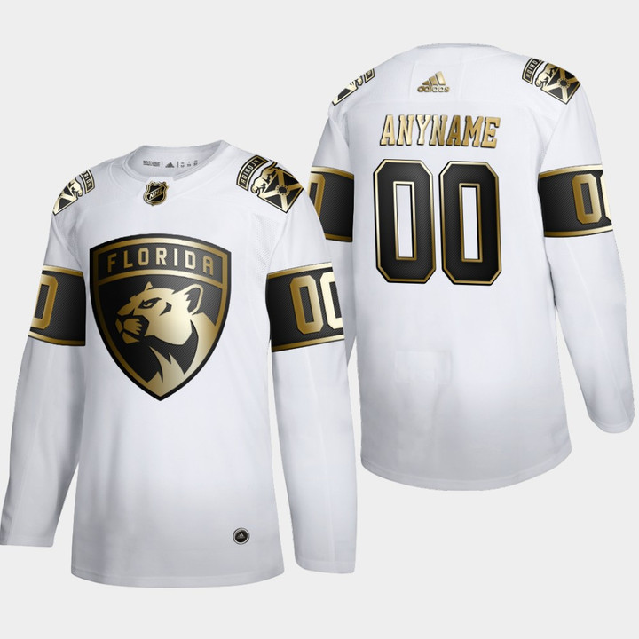 Custom Florida Panthers Jersey, Men's Florida Panthers Custom #00 NHL Golden Edition White Jersey