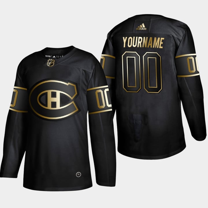 Men's Montreal Canadiens Custom #00 2019 NHL Golden Edition  Player Jersey - Black