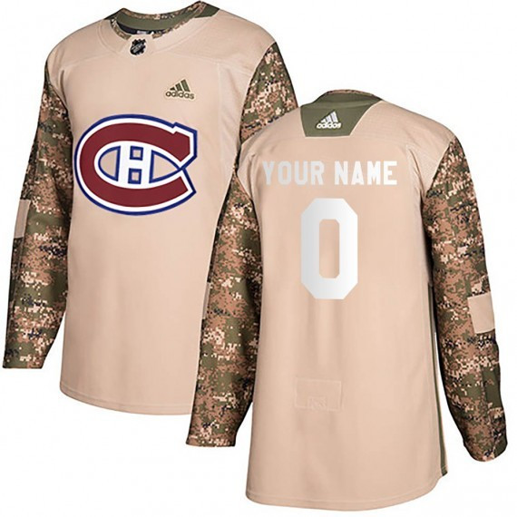 Men's Montreal Canadiens Custom Official Camo   Adult Veterans Day Practice NHL Hockey Jersey