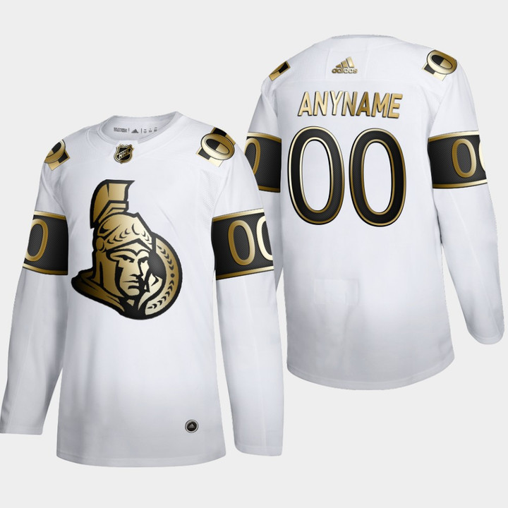 Men's Ottawa Senators Custom #00 NHL Golden Edition White  Jersey