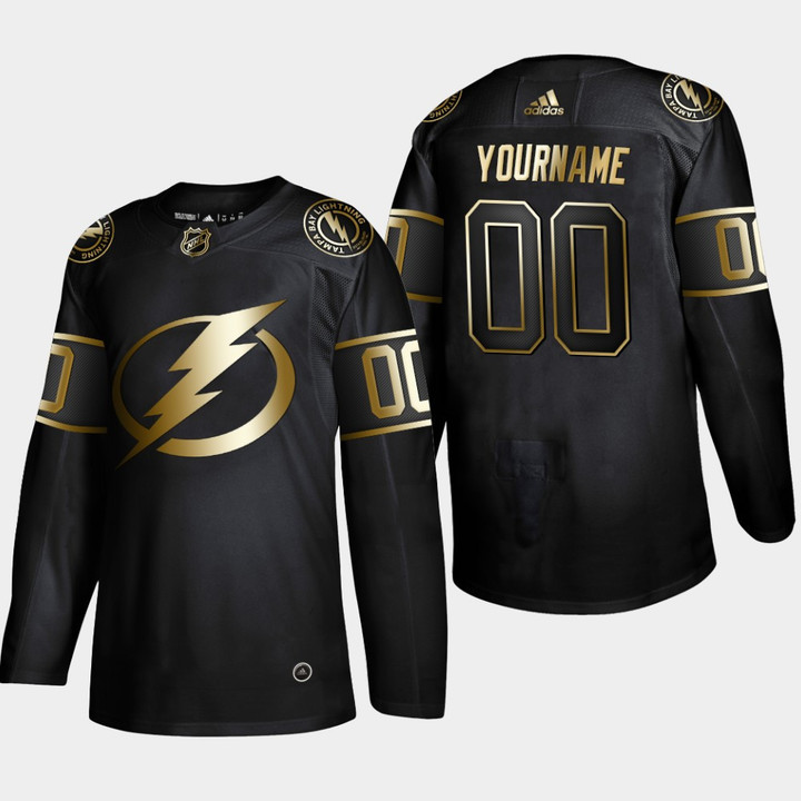 Men's Tampa Bay Lightning Custom 2019 NHL Golden Edition  Player Black Jersey