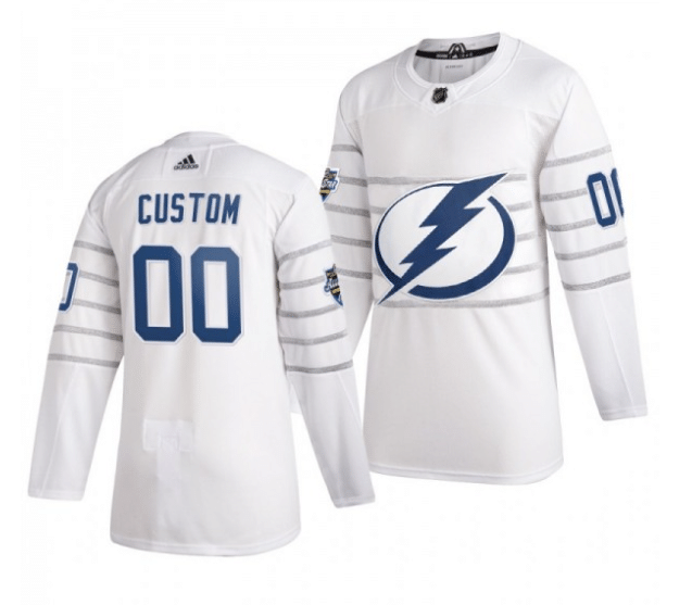 Men's NHL Tampa Bay Lightning Custom 00 2020 NHL All-Star Game   White Jersey USA 2021