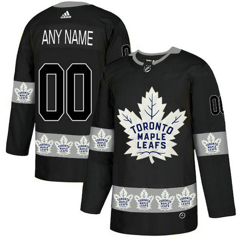 Youth's Toronto Maple Leafs Custom Black Team Logos Fashion  Jersey