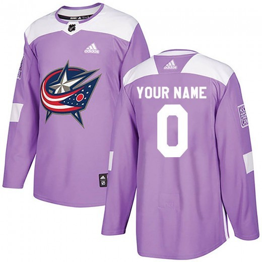 Youth  Columbus Blue Jackets Custom Purple Fights Cancer Practice Jersey -