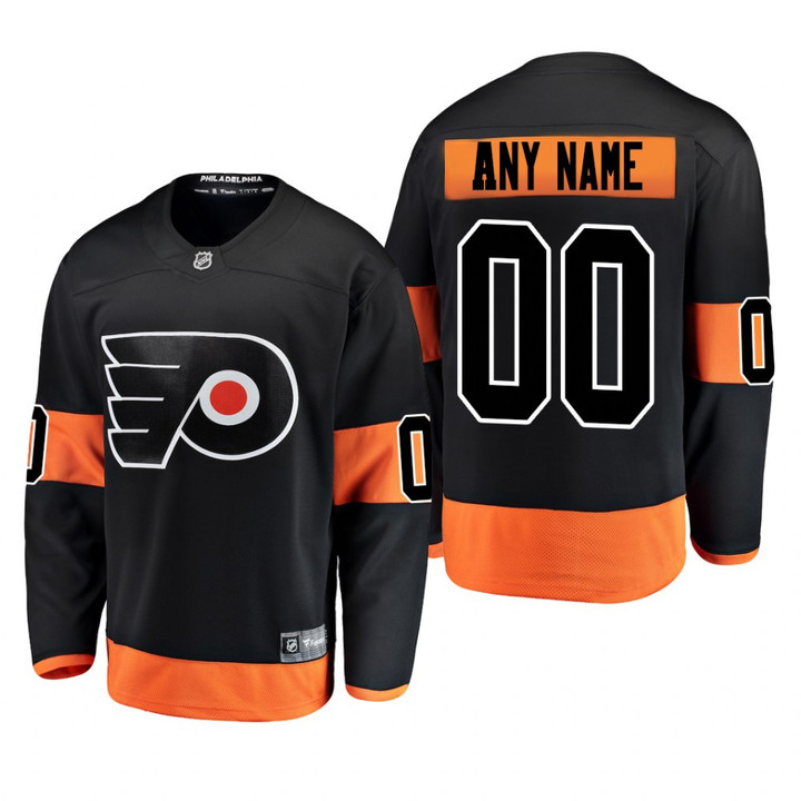 Men's Philadelphia Flyers Custom #00 2019 Alternate Reasonable Breakaway Jersey - Black
