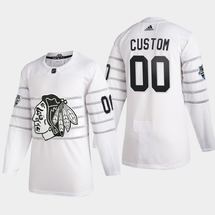 Men's Chicago Blackhawks Custom #00 2020 NHL All-Star Game White  Jersey