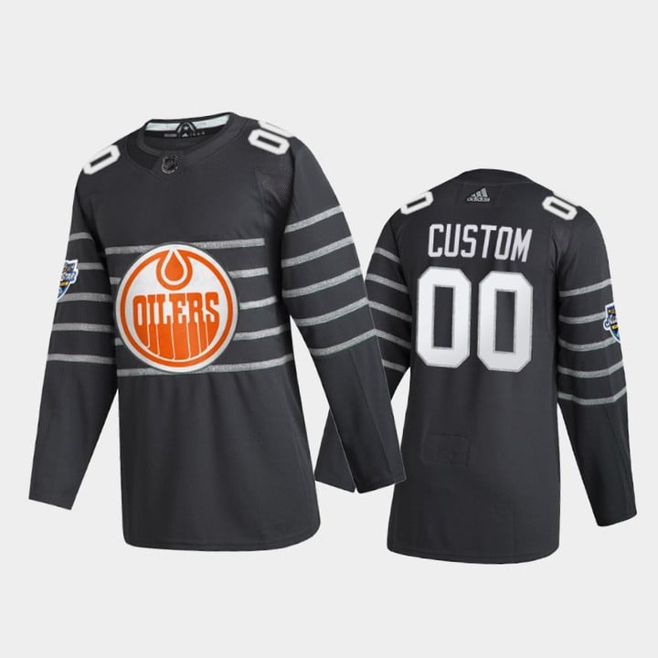 Men's Edmonton Oilers Custom #00 2020 NHL All-Star Game  Gray Jersey