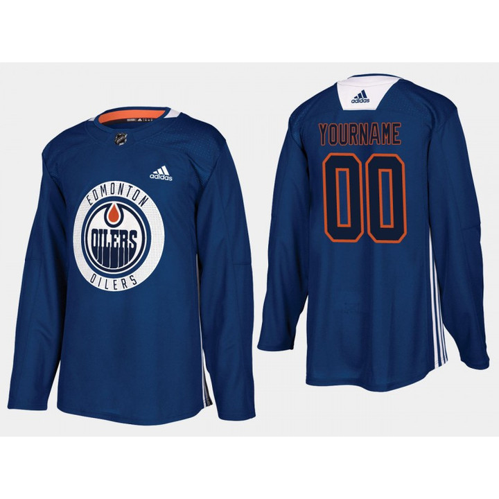 Youth's Edmonton Oilers #00 Custom Home  Practice Player Royal Jersey