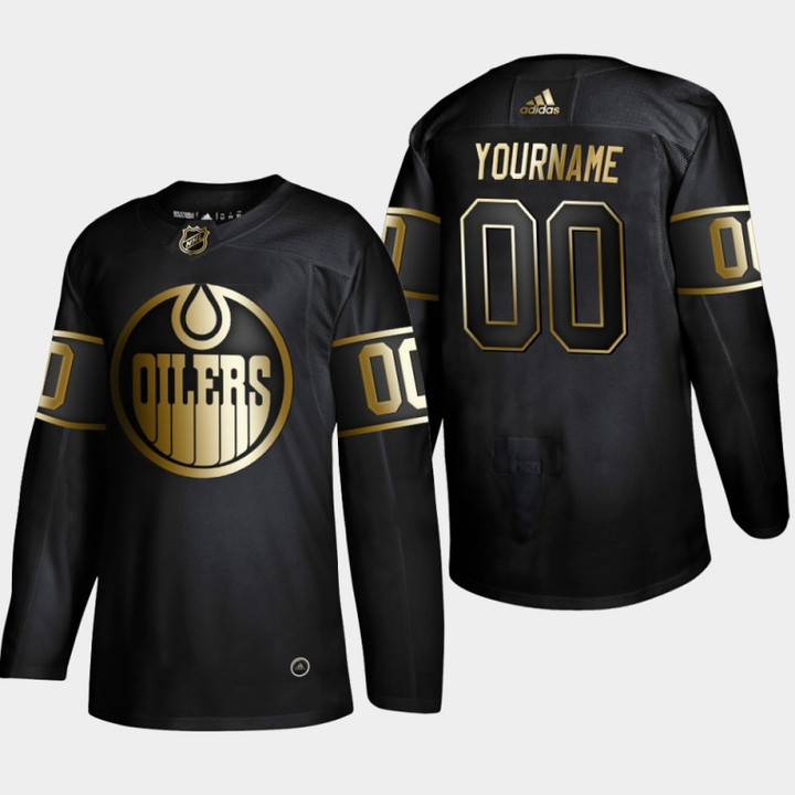 Men's Edmonton Oilers Custom #00 2019 NHL Golden Edition  Player Jersey - Black